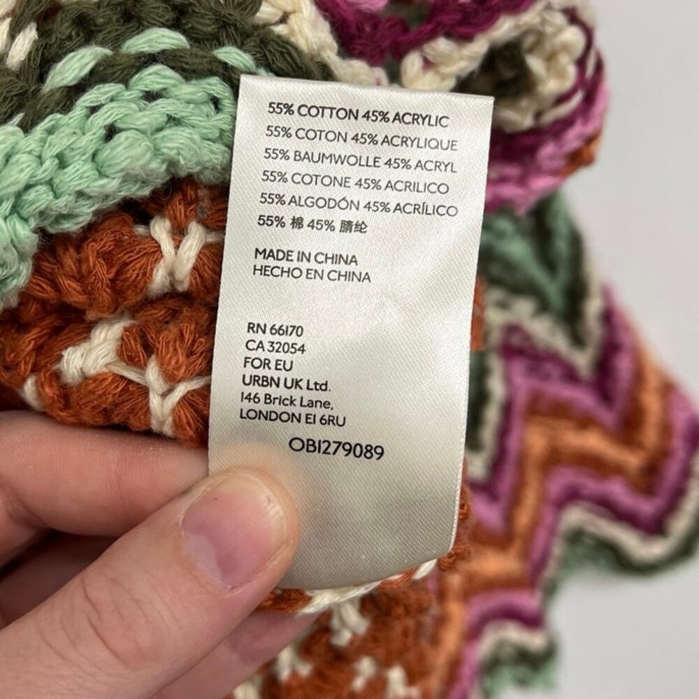 Free People Heatwave Pullover Crochet Boho Hippie Chevron Colorful Sweater - Sml - Picture 12 of 14
